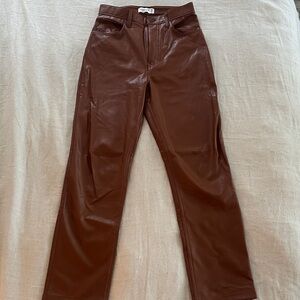Abercrombie & Fitch Vegan Leather 90s Straight Pants